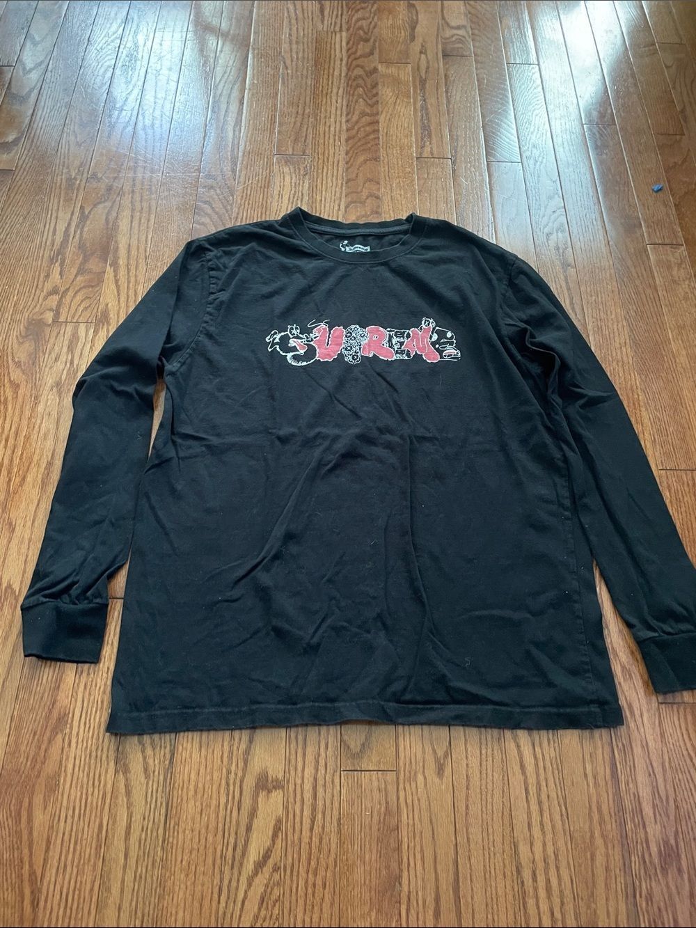 Supreme 2011 Supreme x KAWS Bubble Logo Black Long Sleeve T-Shirt Sz 2XL